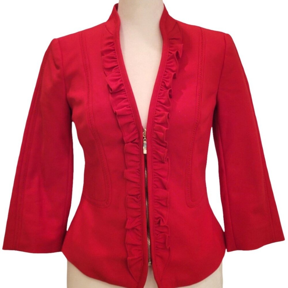 Red Hot Ruffle Power Jacket – White House Black Market Classic
